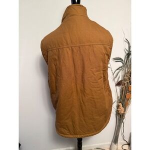 Lee Premium Select Mens XL Brown Cotton Canvas Sherpa Lined Workwear Vest Zip Up